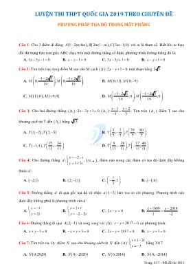 Toán 12 - Phương pháp tọa độ trong mặt phẳng